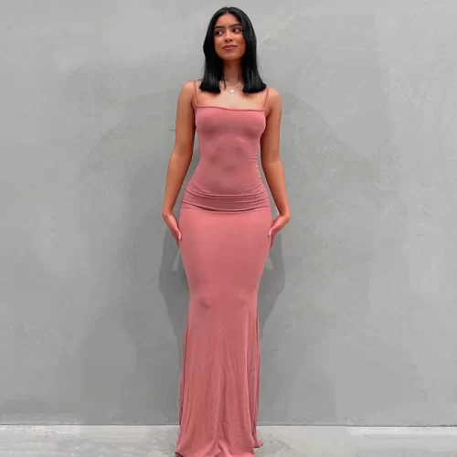 Satin Slip Sleeveless Backless Maxi Dress Women 2023 Y2K Summer Bodycon Elegant Sexy Outfits Ladies Birthday 10