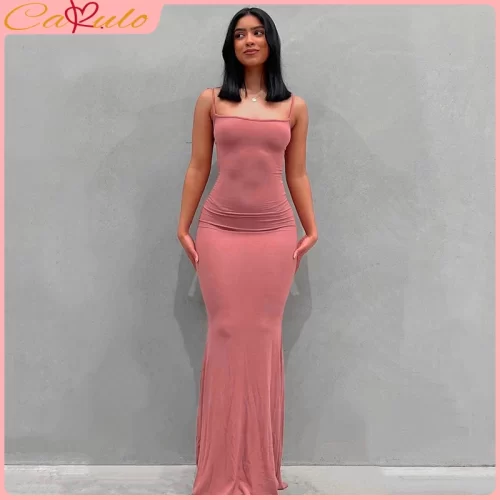 Satin Slip Sleeveless Maxi Dress | Elegant Y2K Summer Outfit